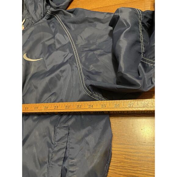Vintage 1990s Nike Jacket Lined Windbreaker Navy Blue Logo Sz XL Embroidered - Picture 3 of 10